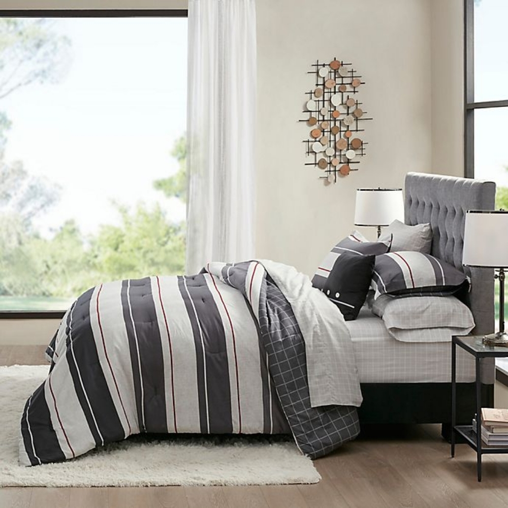 Madison Park Essentials Dalton 8-Piece Queen Reversible Complete Bedding Set